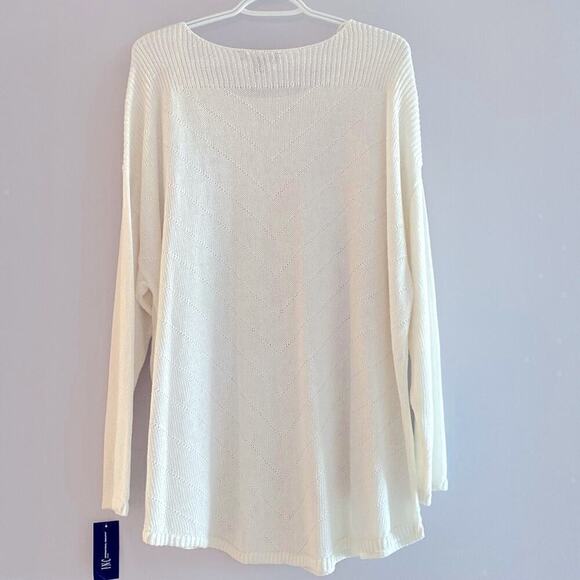 NEW Plus size sweater pullover INC Garden Party bright white linen blend 3X
C - Picture 4 of 9